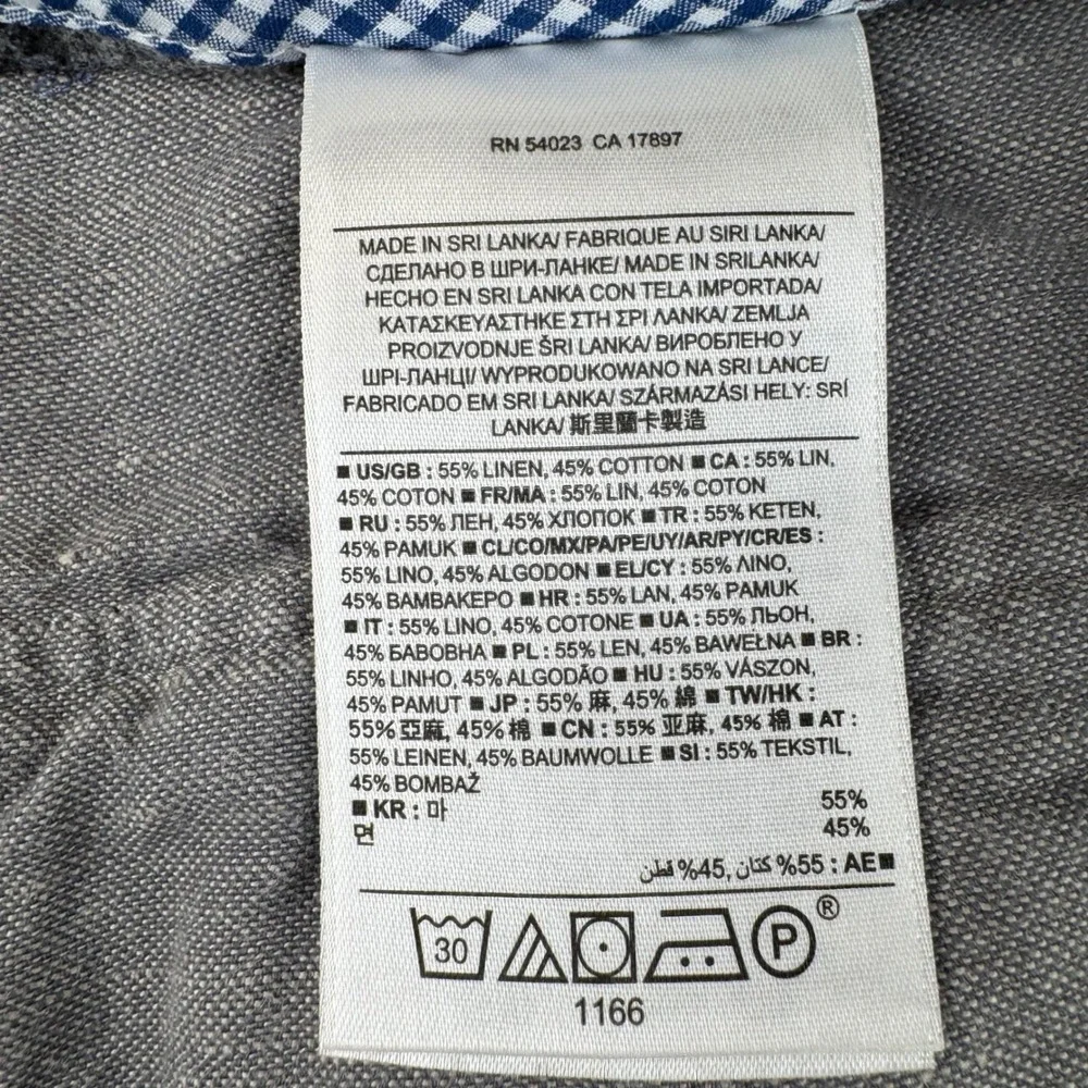 Banana Republic Aiden Shorts Mens 35 Grey Linen Cotton Blend Cargo Pocket Slim